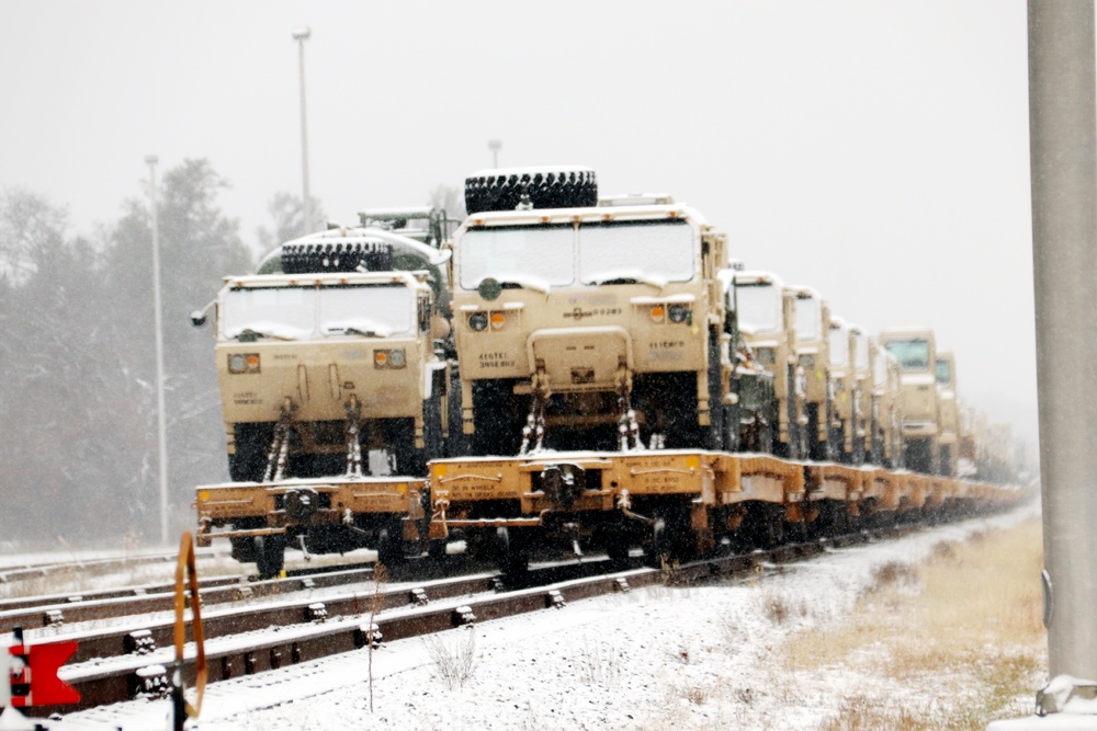 411th Engineer Company equipment deployment by rail movement at Fort McCoy