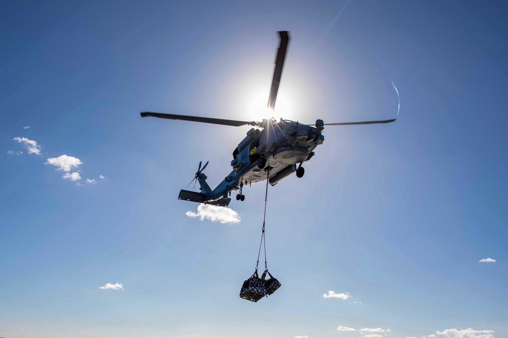 USS Leyte Gulf (CG 55) Completes Replenishment-at-Sea