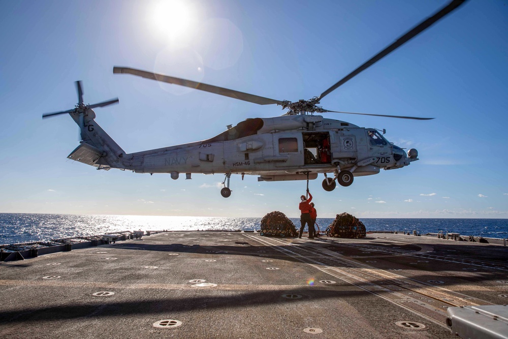 USS Leyte Gulf (CG 55) Completes Replenishment-at-Sea