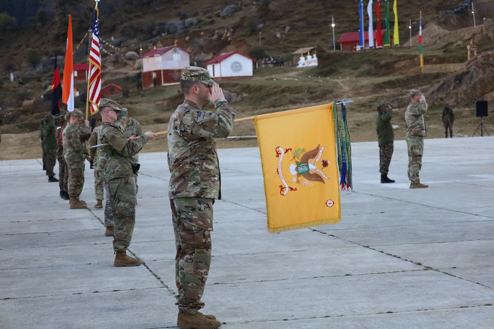 Denali Squadron Presents the Guidon During Yudh Abhyas Opening Ceremony Rehearsal