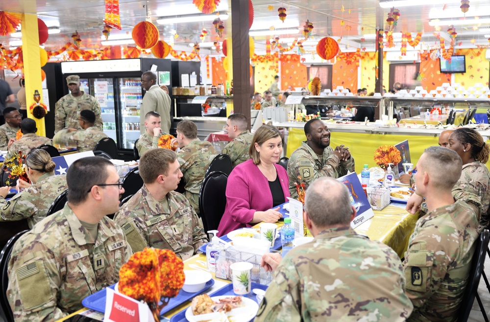 US House Representatives visit Camp Arifjan for Thanksgiving, November, 2022