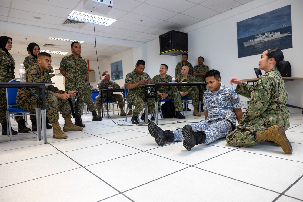 U.S. Navy sailors teach Combat Life Saving class to Malaysian service members