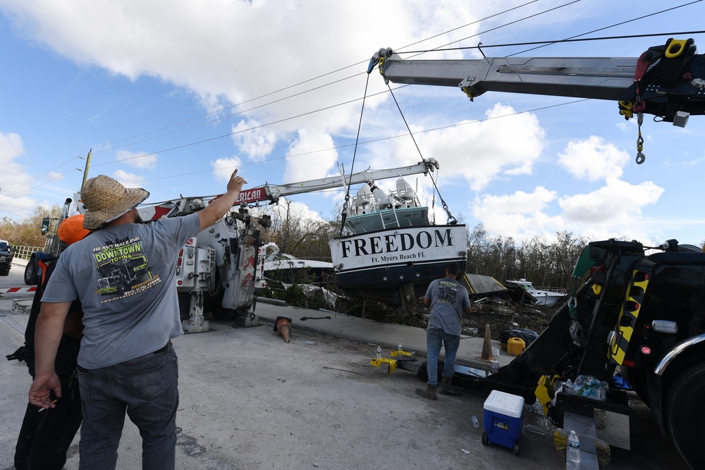 Crews Work to Move Displaced Boats