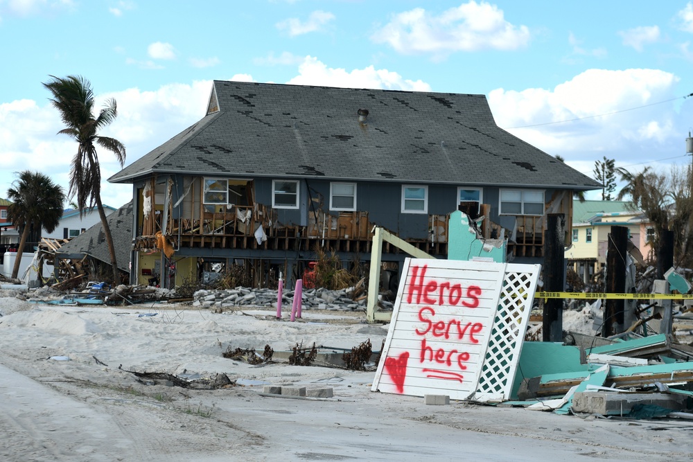 Signs With Words of Encouragement Are Seen Throughout Fort Myers Beach