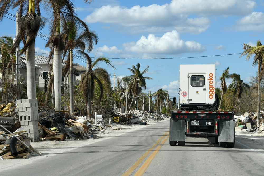 A Generator is Transported to Fort Myers Beach