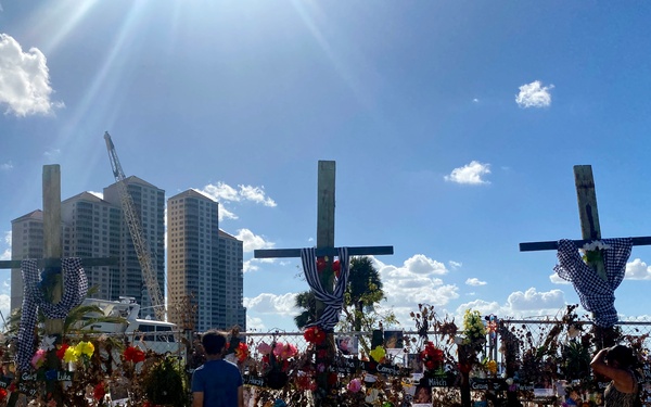 A Memorial Wall For Lost Loved Ones Stands in Centennial Park