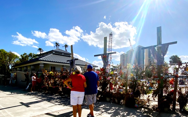 A Memorial Wall For Lost Loved Ones Stands in Centennial Park