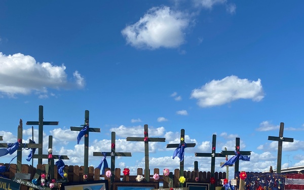 A Memorial Wall For Lost Loved Ones Stands in Centennial Park
