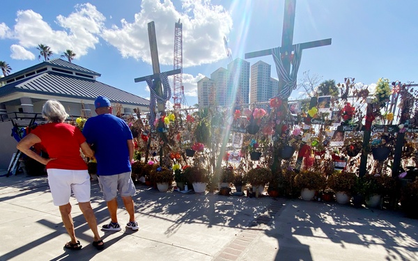 A Memorial Wall For Lost Loved Ones Stands in Centennial Park