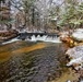 Snowy day at Fort McCoy's Trout Falls in Pine View Recreation Area