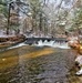 Snowy day at Fort McCoy's Trout Falls in Pine View Recreation Area