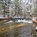 Snowy day at Fort McCoy's Trout Falls in Pine View Recreation Area