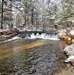 Snowy day at Fort McCoy's Trout Falls in Pine View Recreation Area