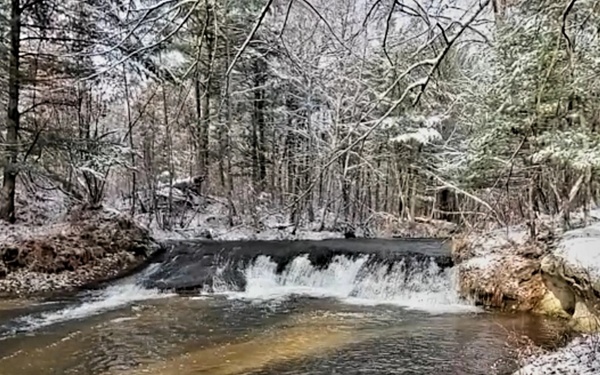Photo Essay: Snowy day at Fort McCoy's Trout Falls in Pine View Recreation Area