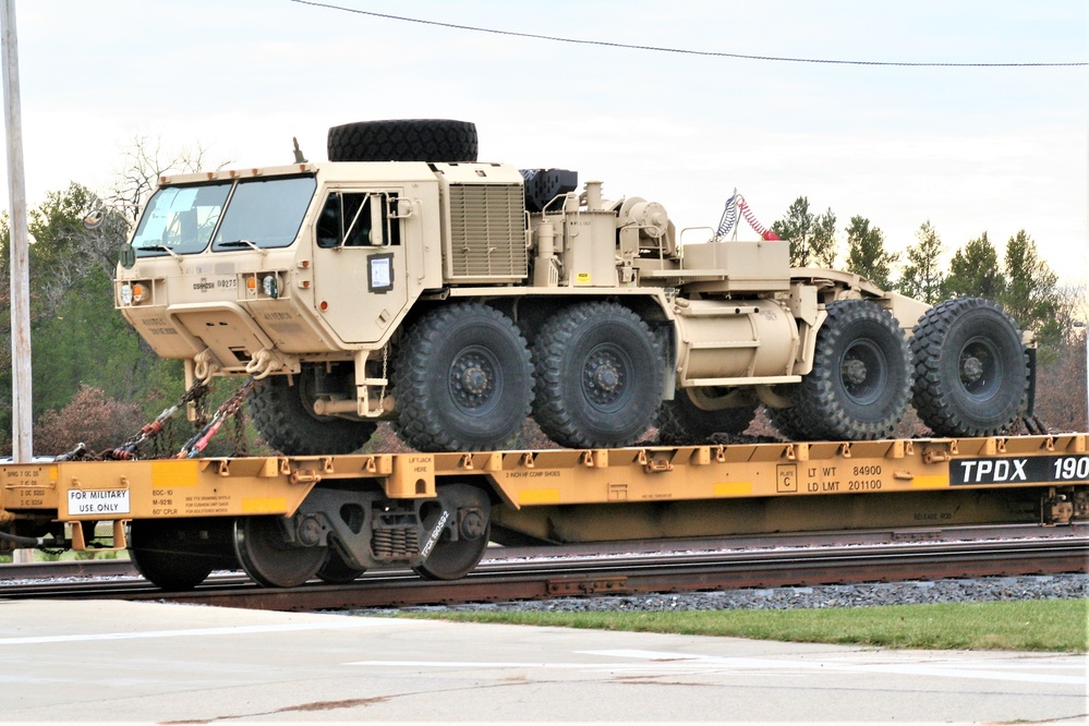 411th Engineer Company equipment deployment by rail movement at Fort McCoy