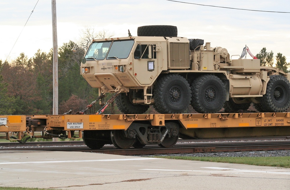 411th Engineer Company equipment deployment by rail movement at Fort McCoy