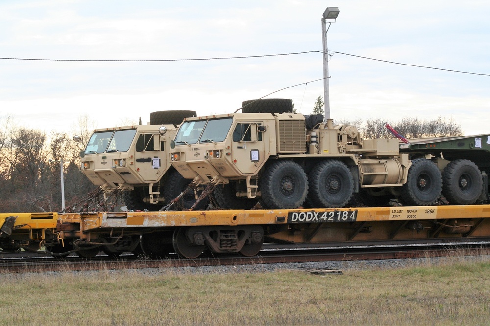 411th Engineer Company equipment deployment by rail movement at Fort McCoy