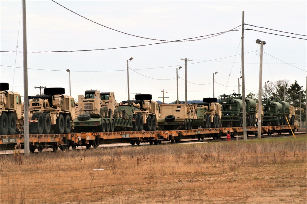 411th Engineer Company equipment deployment by rail movement at Fort McCoy