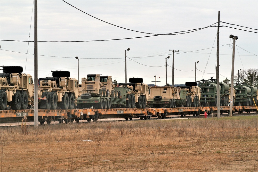 411th Engineer Company equipment deployment by rail movement at Fort McCoy