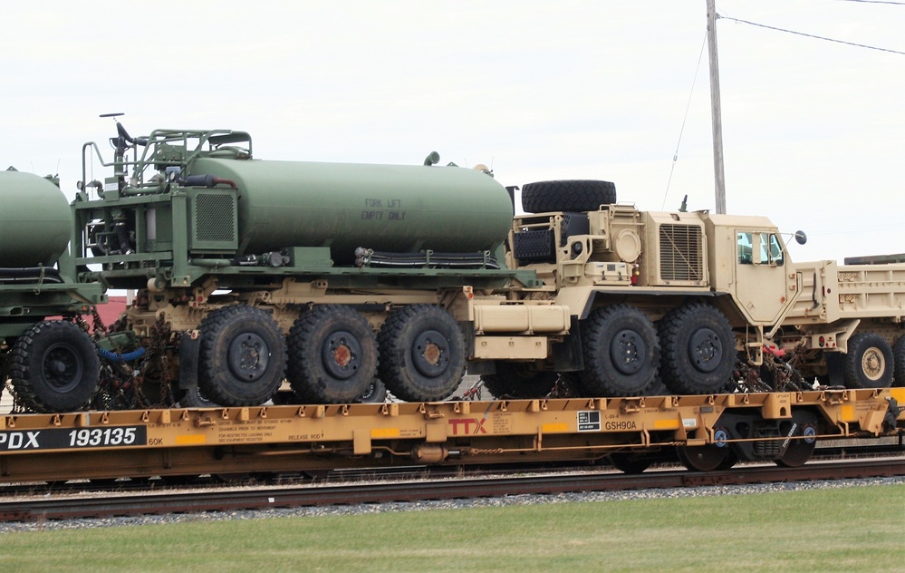 411th Engineer Company equipment deployment by rail movement at Fort McCoy