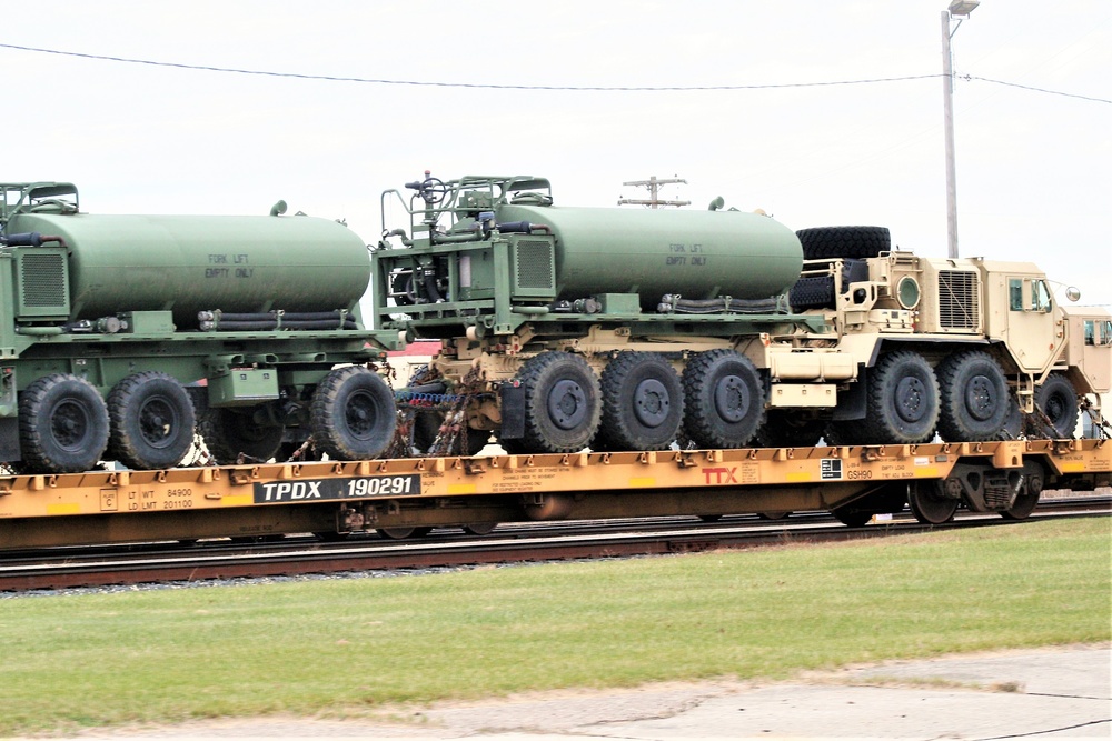 411th Engineer Company equipment deployment by rail movement at Fort McCoy