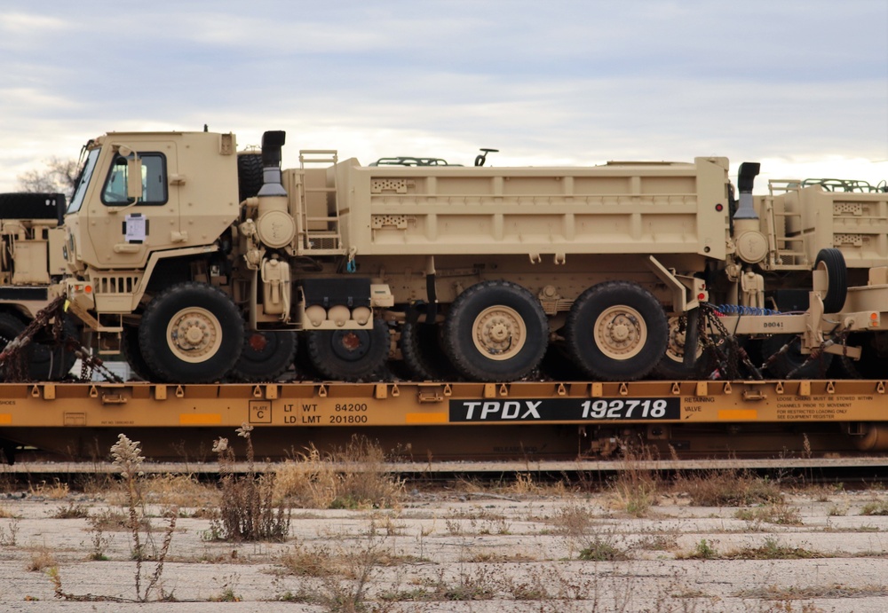 411th Engineer Company equipment deployment by rail movement at Fort McCoy