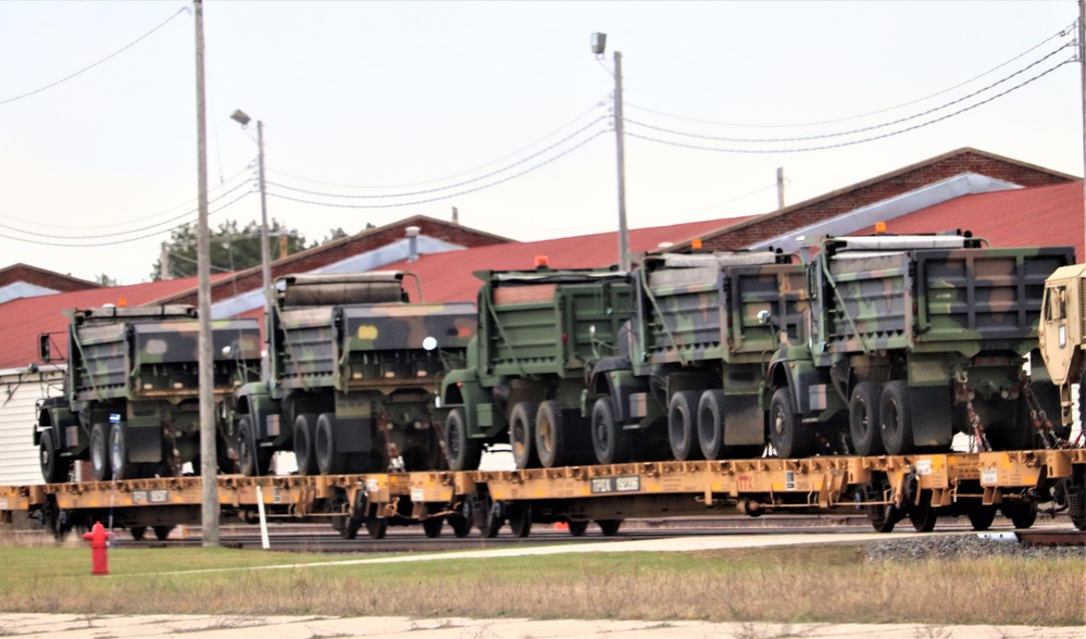 411th Engineer Company equipment deployment by rail movement at Fort McCoy