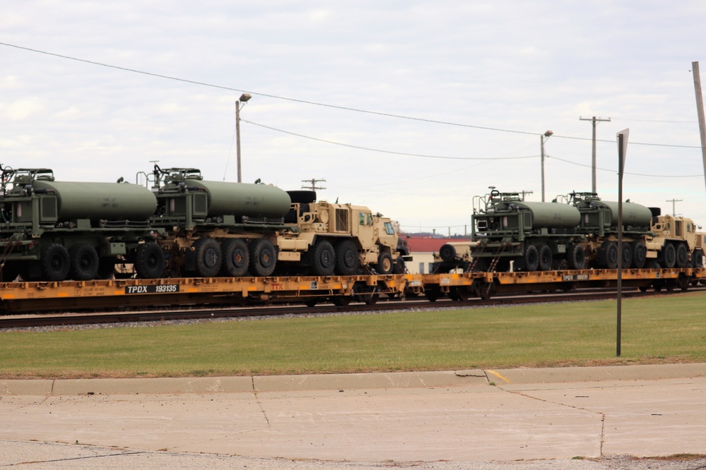 411th Engineer Company equipment deployment by rail movement at Fort McCoy