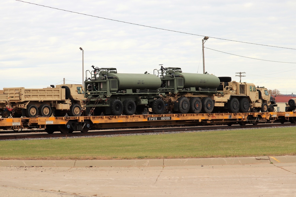 411th Engineer Company equipment deployment by rail movement at Fort McCoy