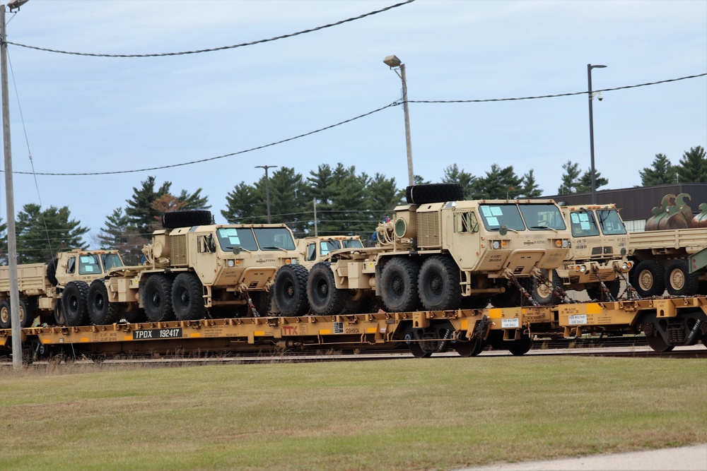 411th Engineer Company equipment deployment by rail movement at Fort McCoy