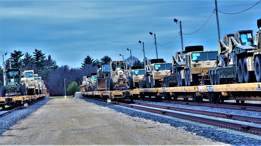 411th Engineer Company equipment deployment by rail movement at Fort McCoy