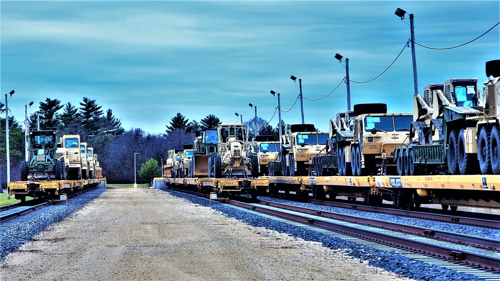 411th Engineer Company equipment deployment by rail movement at Fort McCoy