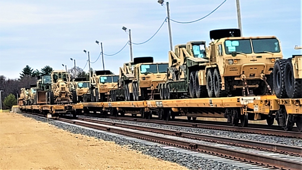 411th Engineer Company equipment deployment by rail movement at Fort McCoy