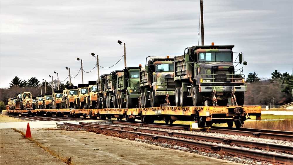 411th Engineer Company equipment deployment by rail movement at Fort McCoy