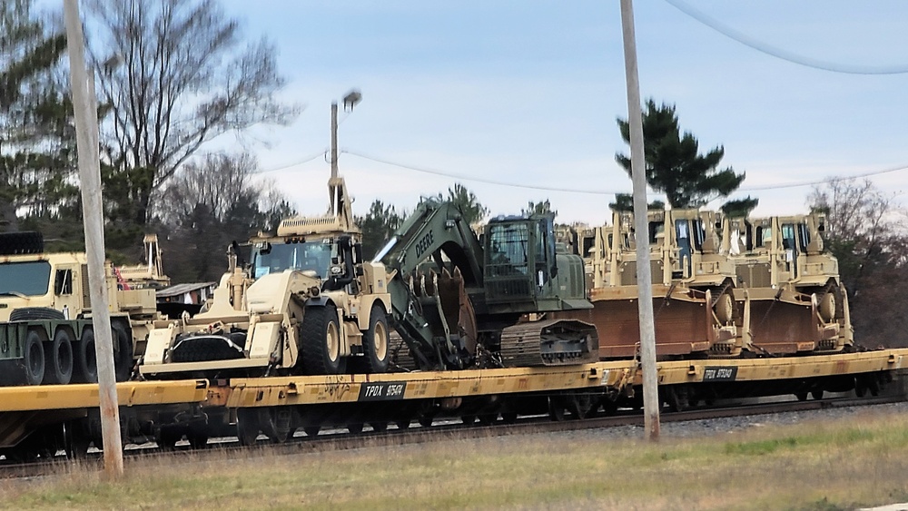 411th Engineer Company equipment deployment by rail movement at Fort McCoy