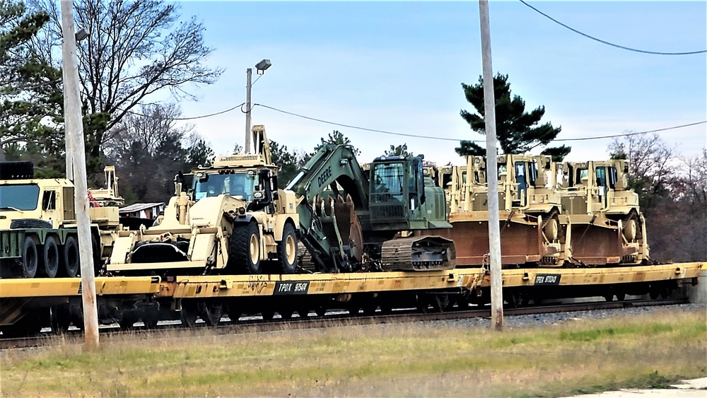 411th Engineer Company equipment deployment by rail movement at Fort McCoy