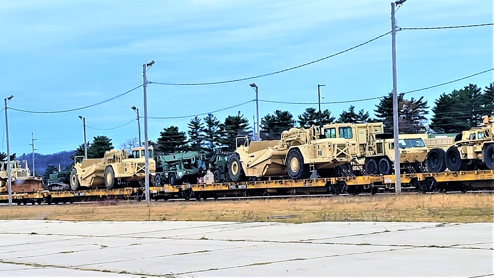 411th Engineer Company equipment deployment by rail movement at Fort McCoy