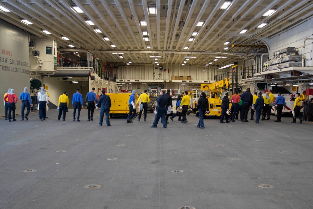 USS Tripoli Firefighting Training