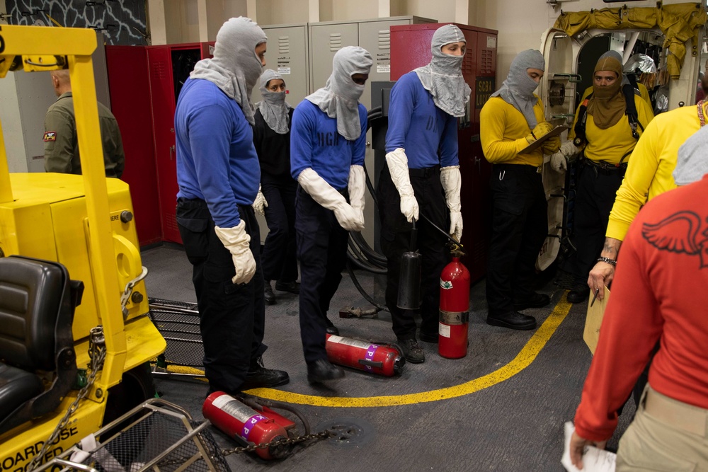 USS Tripoli Firefighting Training