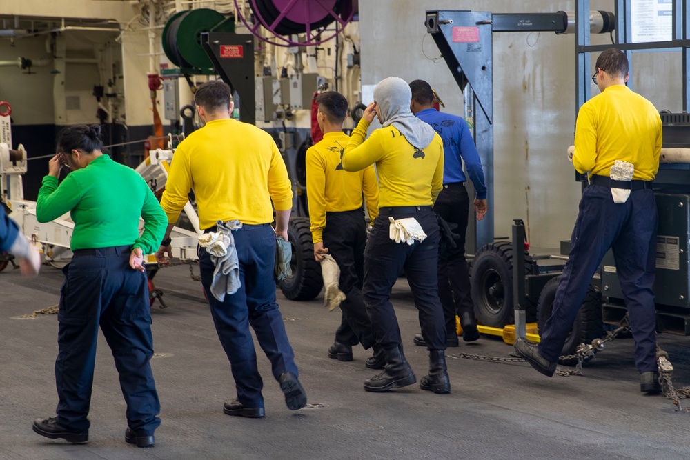 USS Tripoli Firefighting Training