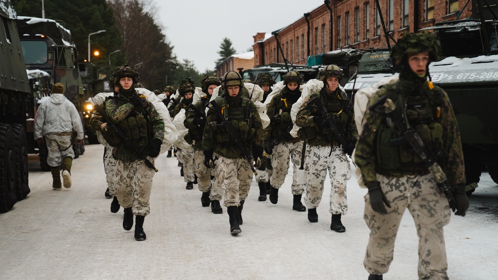 U.S. Marines with Combat Logistics Battalion 6 Transport Finnish Soldiers During Exercise Freezing Winds 22