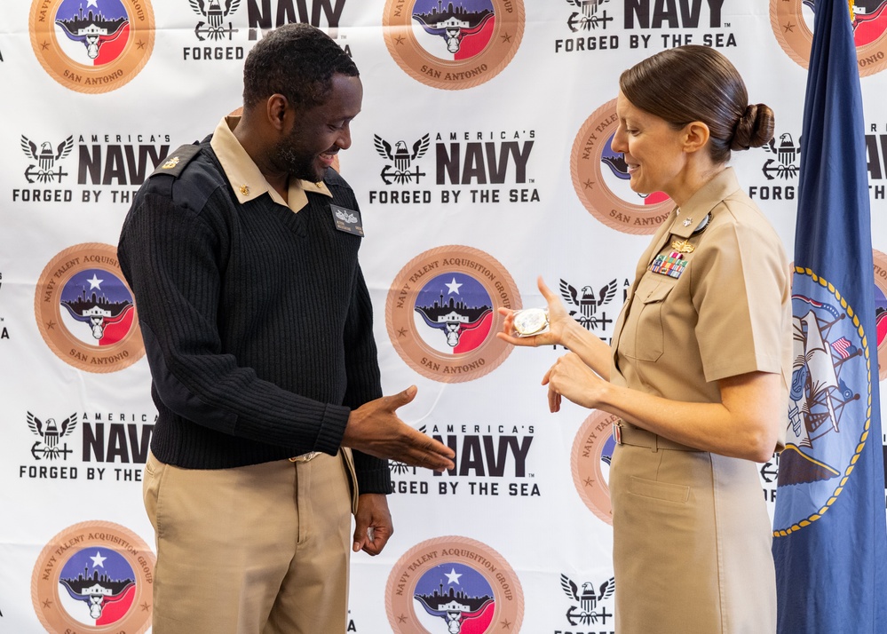 Newark, New Jersey Native, and New NTAG San Antonio’s Chief Recruiter Reenlists into the United States Navy