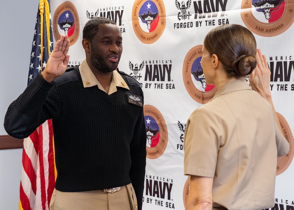 Newark, New Jersey Native, and New NTAG San Antonio’s Chief Recruiter Reenlists into the United States Navy