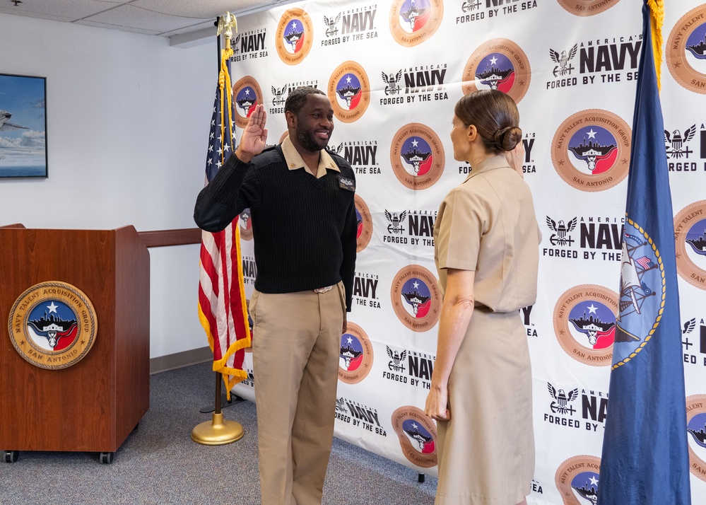 Newark, New Jersey Native, and New NTAG San Antonio’s Chief Recruiter Reenlists into the United States Navy