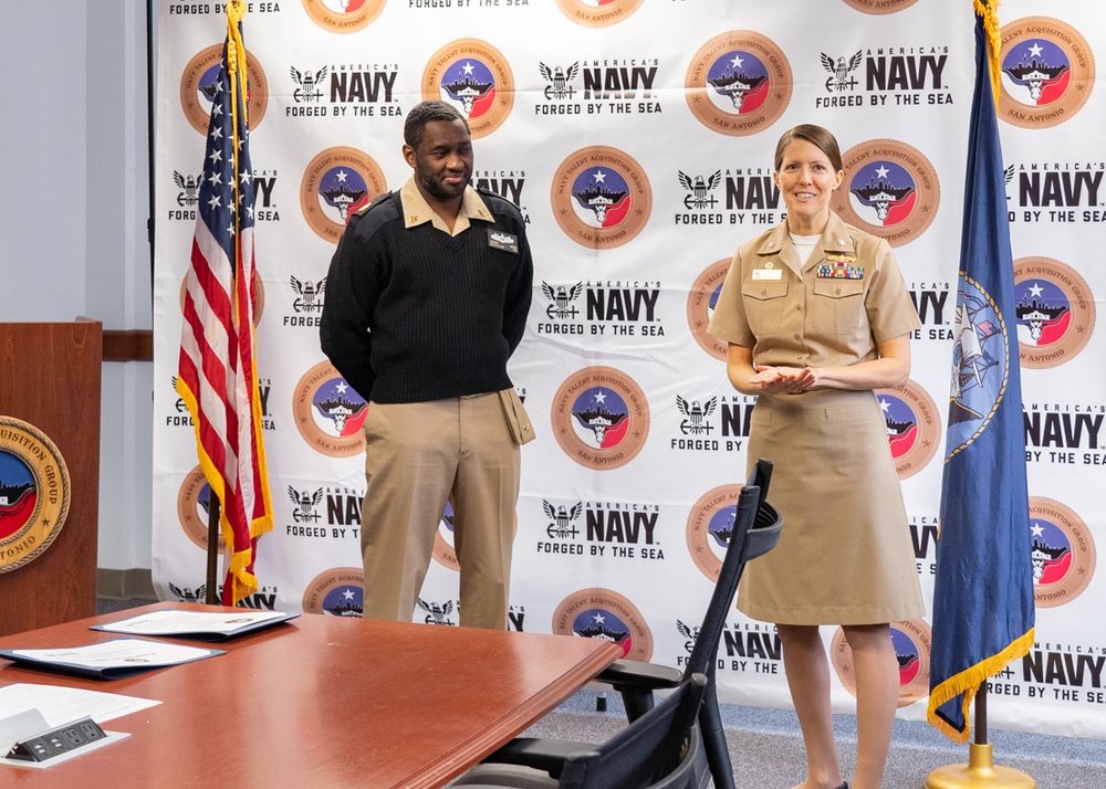 Newark, New Jersey Native, and New NTAG San Antonio’s Chief Recruiter Reenlists into the United States Navy