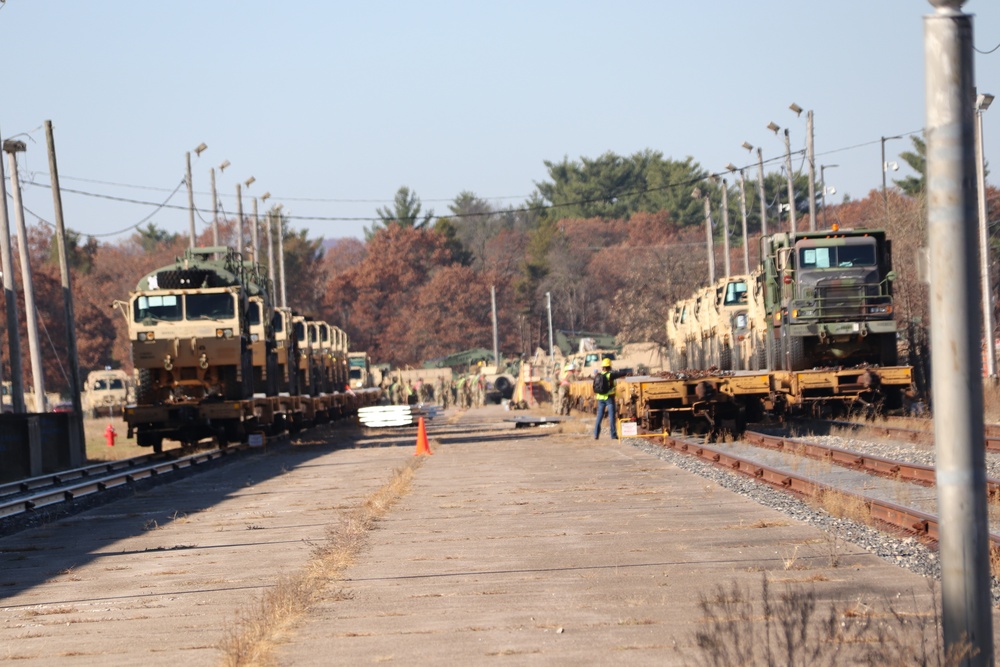 411th Engineer Company equipment deployment by rail movement at Fort McCoy