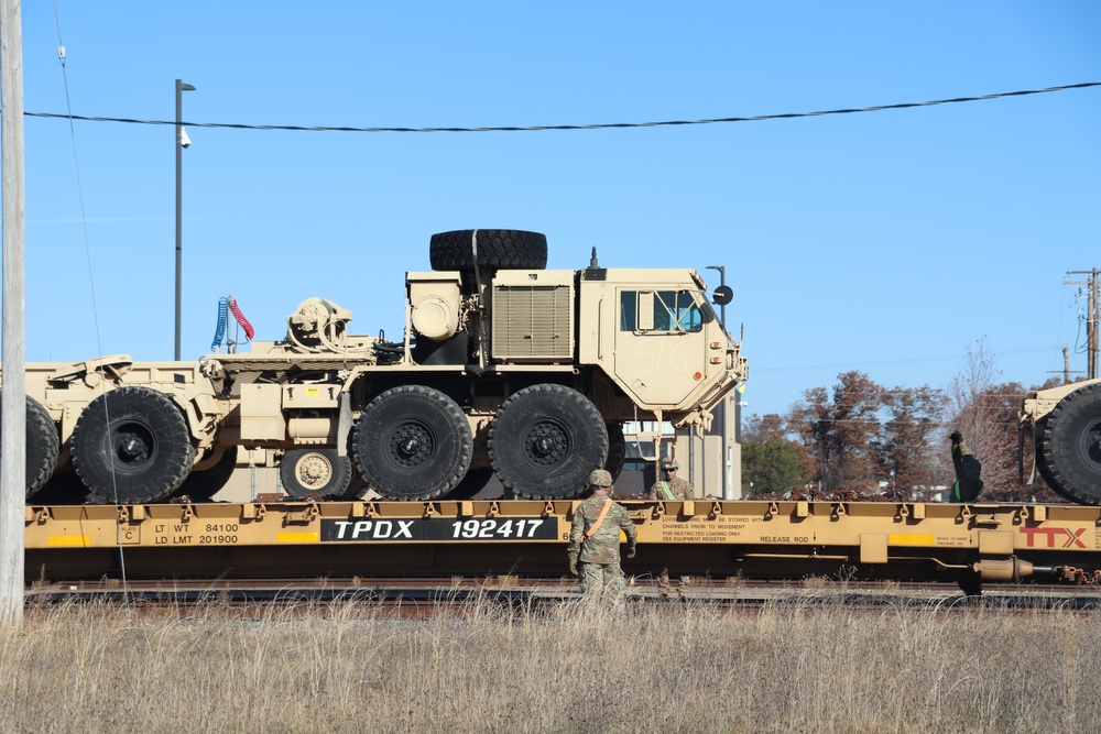 411th Engineer Company equipment deployment by rail movement at Fort McCoy