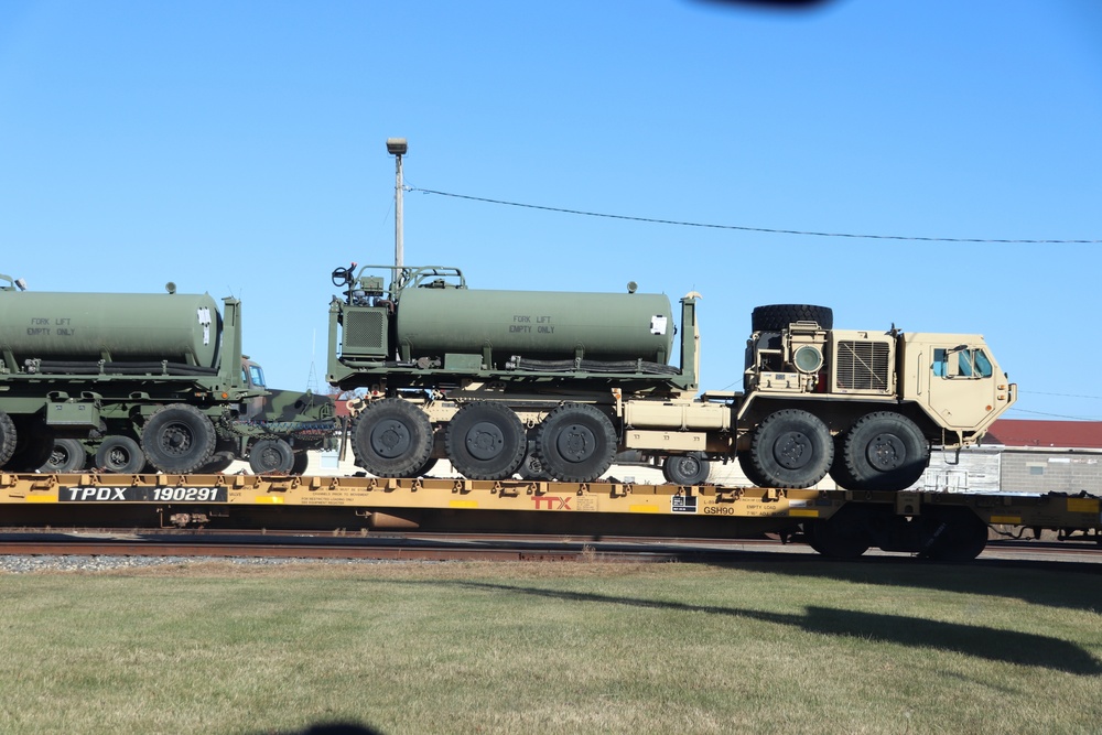 411th Engineer Company equipment deployment by rail movement at Fort McCoy