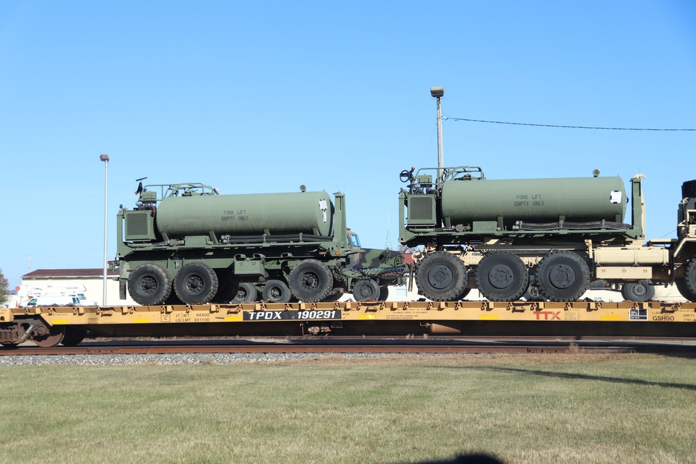 411th Engineer Company equipment deployment by rail movement at Fort McCoy