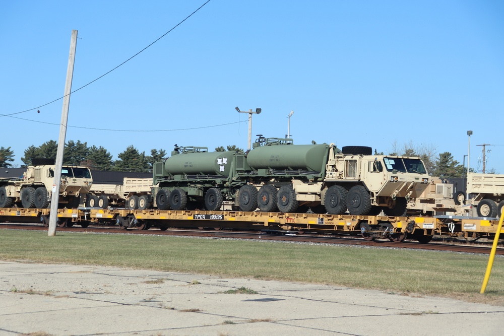 411th Engineer Company equipment deployment by rail movement at Fort McCoy